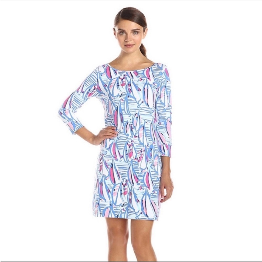 Lilly Pulitzer Marlowe Dress in Red Right Return, XXS Sailboats